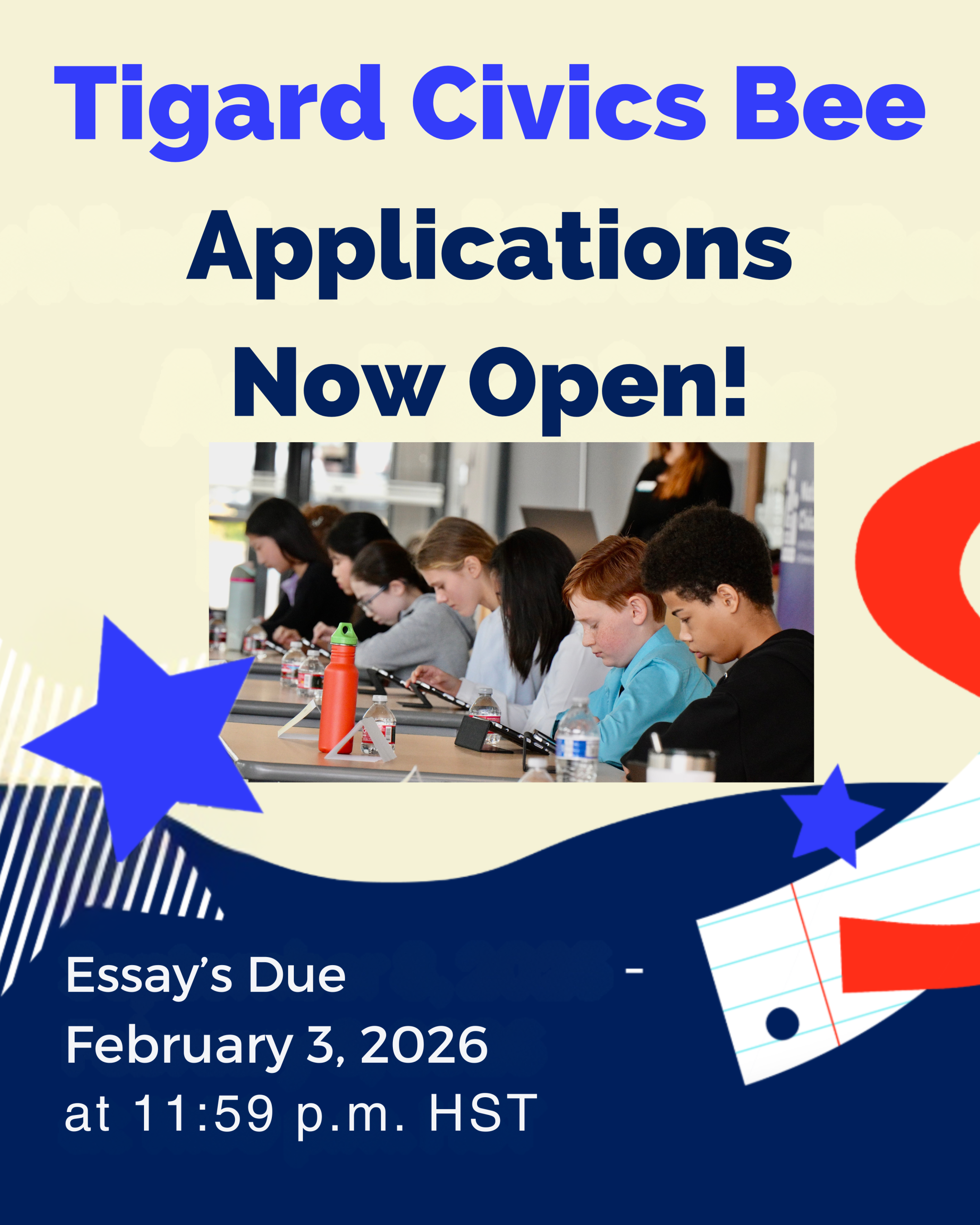 Tigard Civics Bee Applications Now Open!